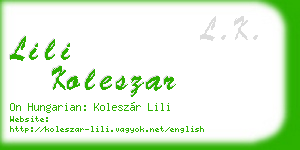 lili koleszar business card